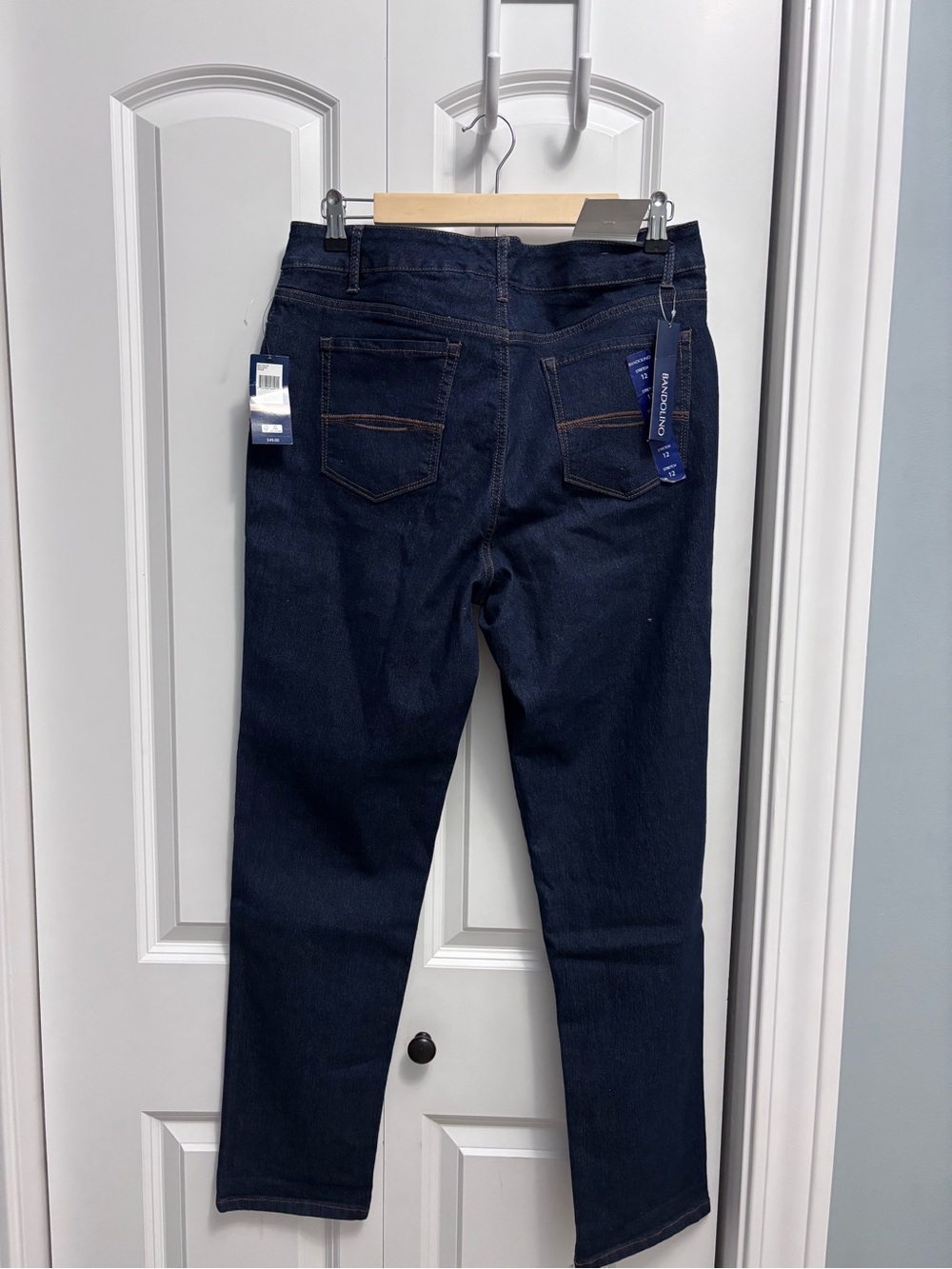 Bandolino Dark Blue Straight-Leg Stretch Jeans - Picture 2 of 5
